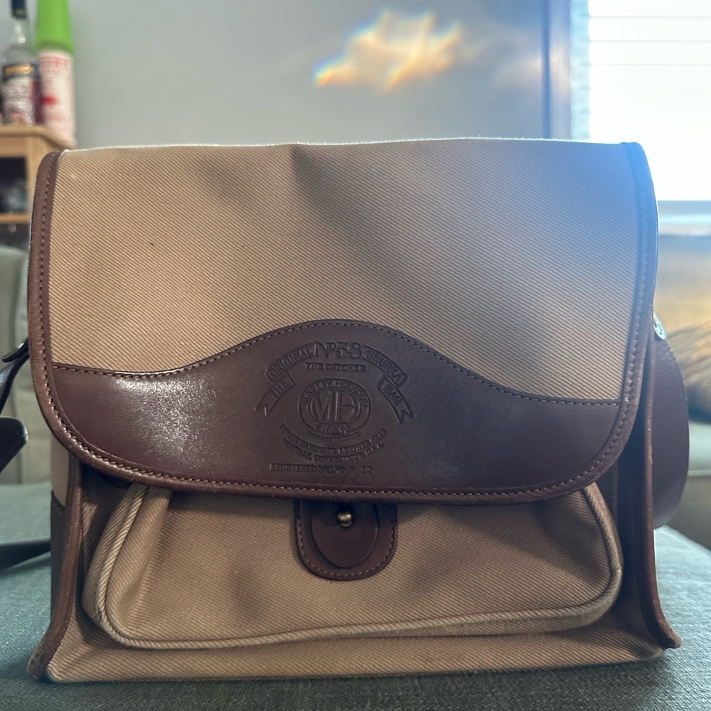 Ghurka no. 58 vintage tan and Brown Leather Messenger Bag